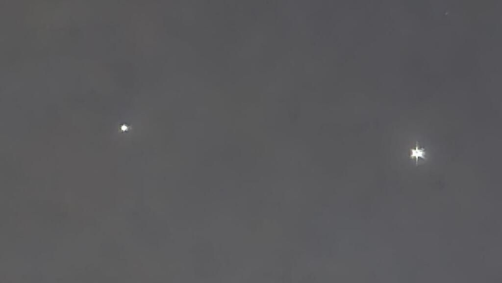 Jupiter and Venus in Sunday's night sky (Photo: Yogev Israeli) צדק ונוגה בשמי הלילה של יום ראשון