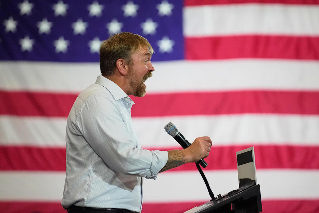 Democratic U.S. Senate candidate Graham Platner speaks during a primary election night watch party after winning the Democratic nomination in Maine 