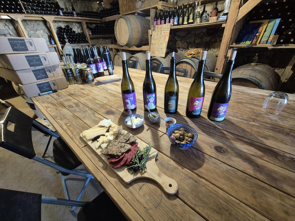 Wine tasting at Shezaf Vineyard (Photo: Assaf Kamar) טעימות ייין ביקב שיזף