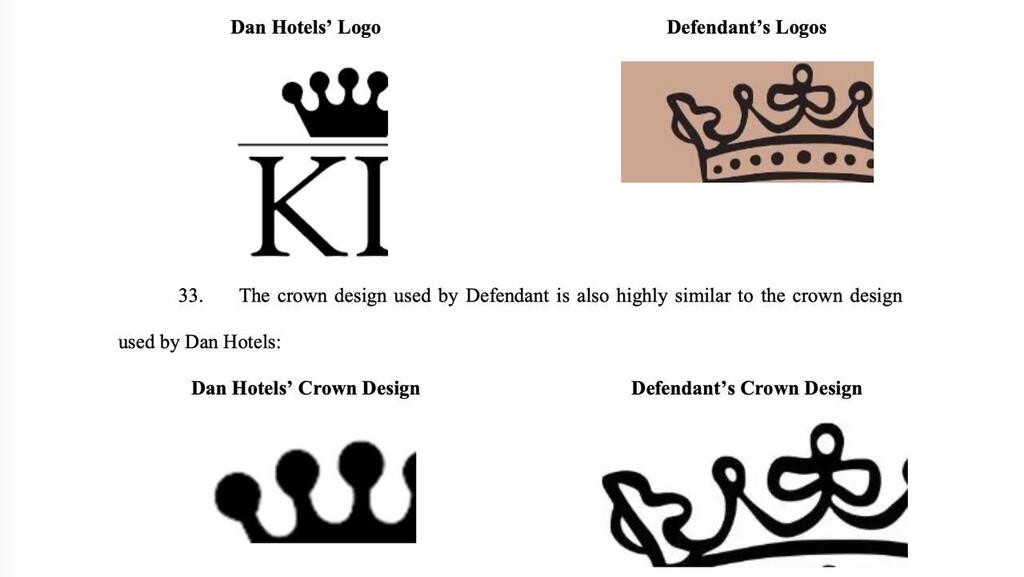 Comparison of the logos (Photo: From the lawsuit) השוואה בין הסמלים