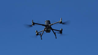 Drone operated by NJ Transit, flies over an Emergency Response Drill and training exercise ahead of the FIFA World Cup 2026 