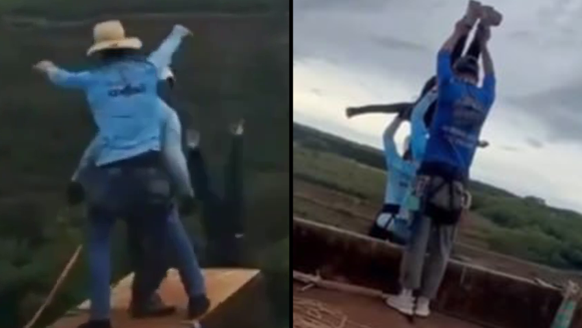 Трагедия в Бразилия (Фото: кадры видео из соцсетей) ברזיל: בת 21 נהרגה כשנזרקה מגשר בגובה 40 מטר מסאו פאולו בלי חבל
