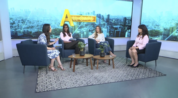 This week's episode of All CAPS brought together host Nitsana Darshan-Leitner and panelists Sarai Givaty, Titi Ayanaw and India Naftali (Photo: From the episode) ALL CAPS 13
