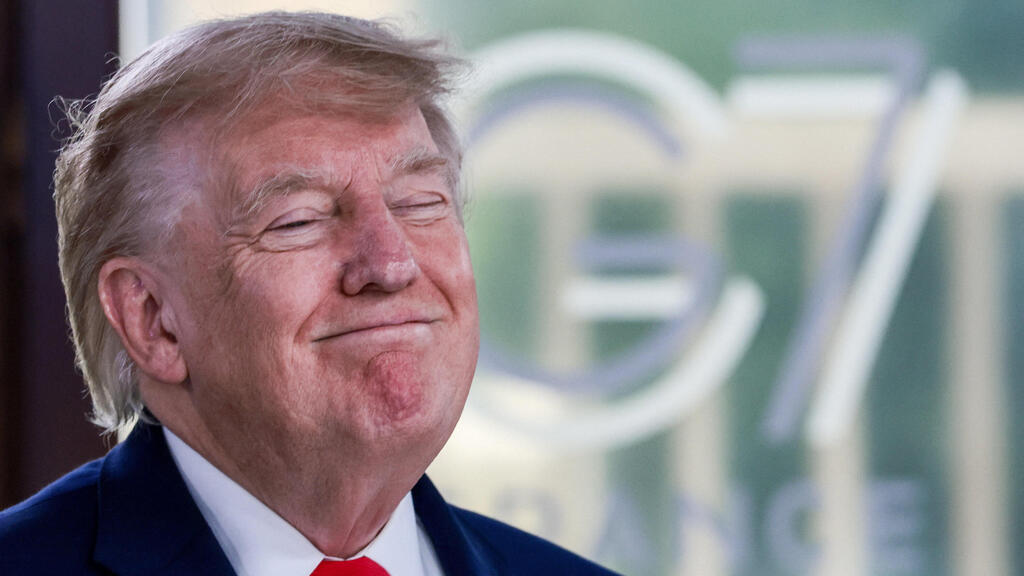 US President Donald Trump is trying to expand the Abraham Accords (Photo: Evelyn Hockstein/Pool/Reuters) אוויאן צרפת נשיא ארה"ב דונלד טראמפ פסגת מנהיגי פורום G7