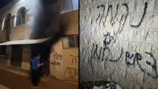 המסגד שהוצת על ידי מתנחלים
