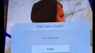 הודעת "Free Palestine"