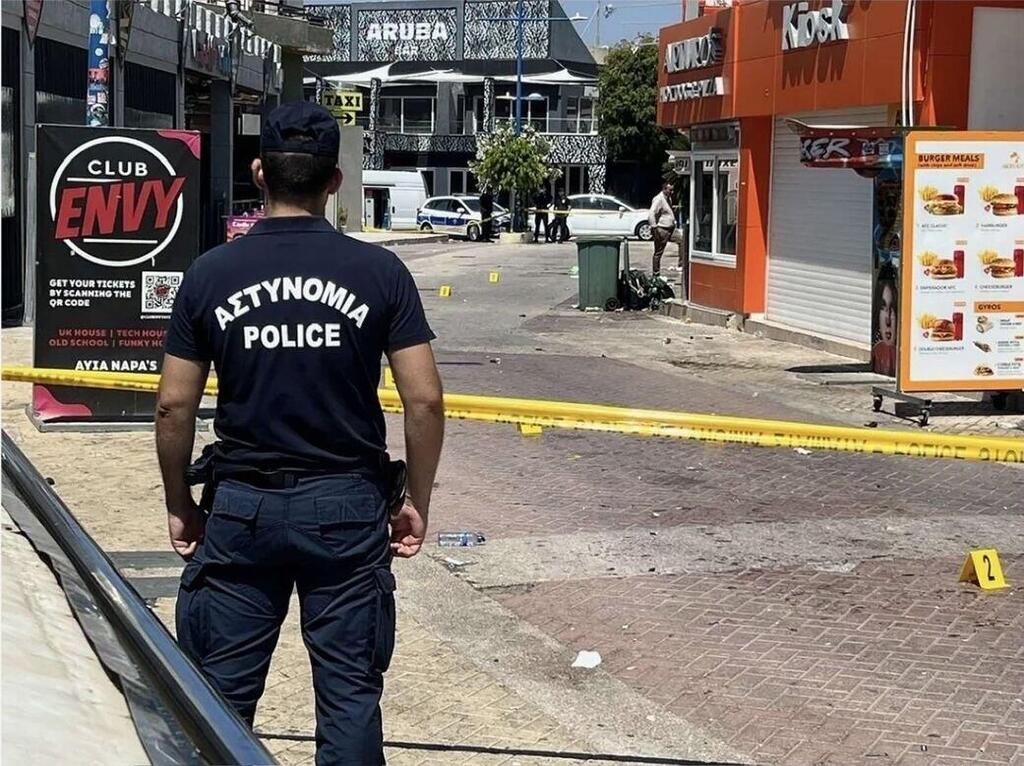 Scene of the brawl involving an Israeli outside a nightclub in Ayia Napa זירת הקטטה בה מעורב ישראלי מחוץ למועדון באי נאפה