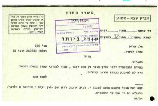 המסר שהעבירה ישראל לצרפת