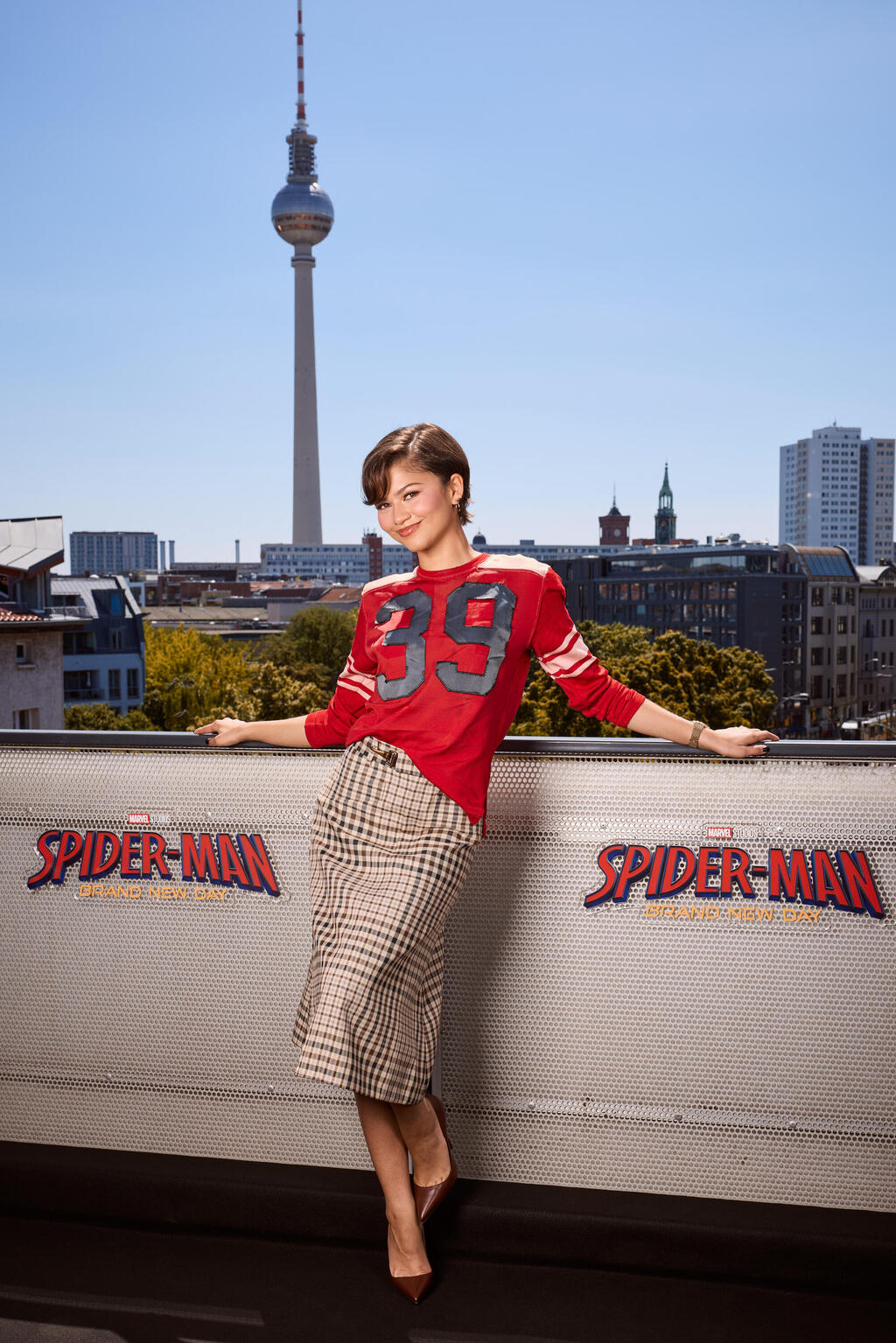 A Coach outfit at the Berlin premiere (Photo: Sebastian Reuter/Getty Images for Sony Pictures Entertainment Deutschland GmbH) זנדאיה בפרמיירה של "ספיידרמן: יום חדש" בברלין, 2026
