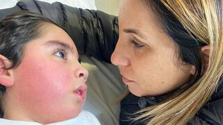 Hagit Malul with Itamar today, 11 years after the near-drowning that left him with severe brain injuries 