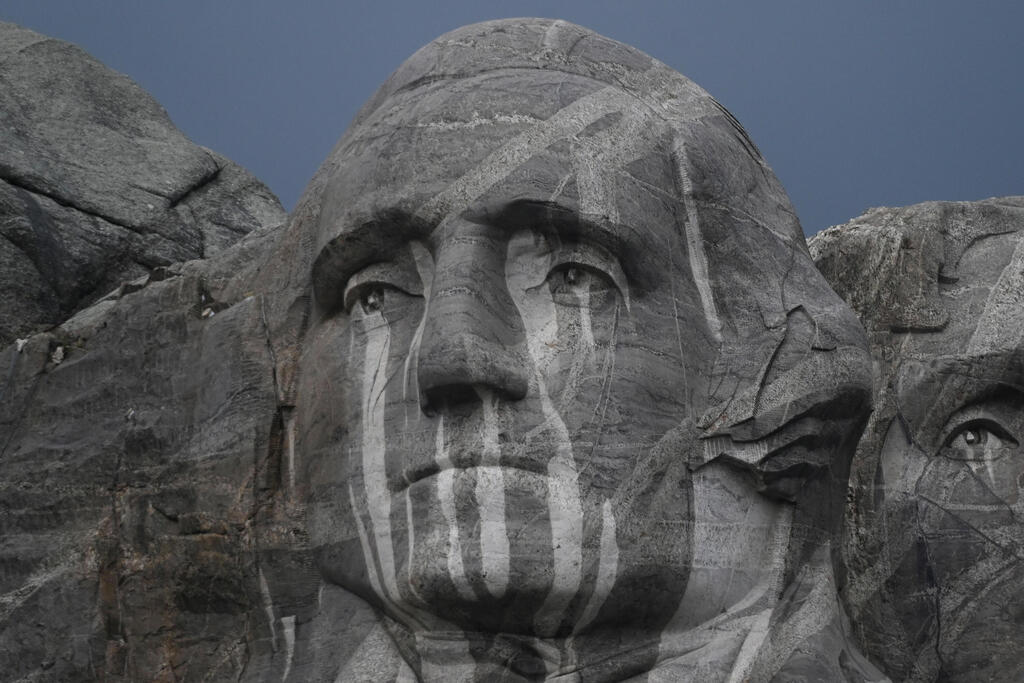 Rain runs down a sculpture of George Washington at Mount Rushmore National Memorial, Friday, July 3, 2026, in Keystone, S.D. (Photo: AP Photo/Matt Gade) Rain runs down a sculpture of George Washington at Mount Rushmore National Memorial, Friday, July 3, 2026, in Keystone, S.D.