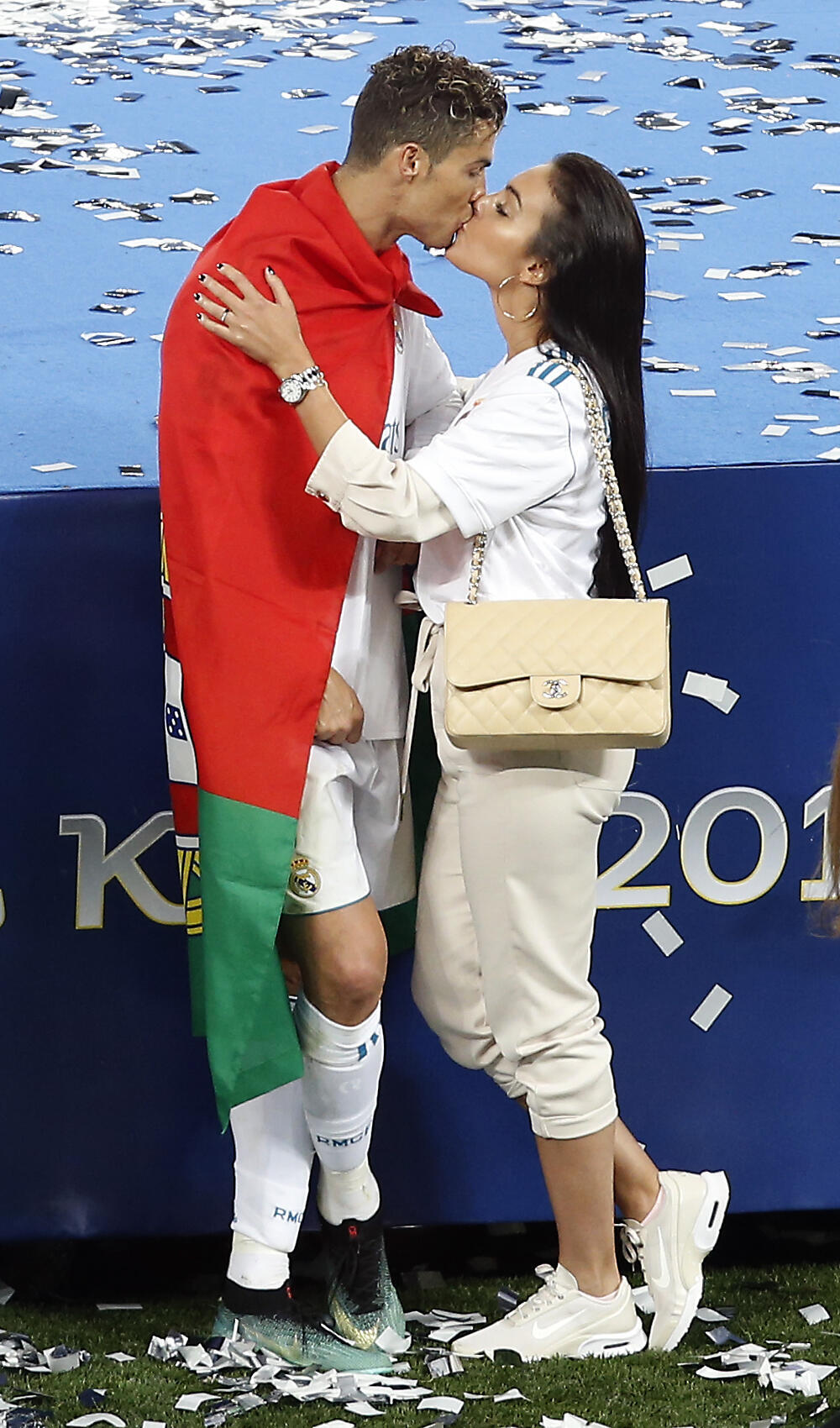 Georgina Rodríguez and Cristiano Ronaldo,, 2018 (Photo: AP Photo/Darko Vojinovic) ג'ורג'ינה רודריגז וכריסטיאנו רונאלדו, 2018