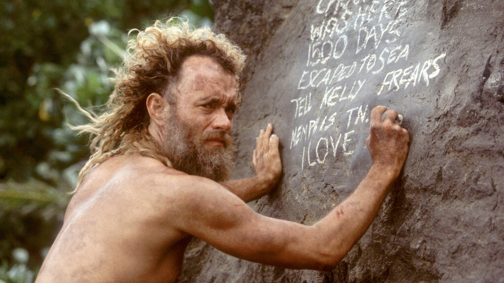 His last iconic role? Hanks, from 'Cast Away' (Photo: Courtesy of yes) הנקס, מתוך "להתחיל מחדש"