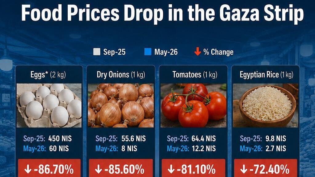 Снижение цен на продукты в Газе (Фото: пресс-служба ЦАХАЛа) תמונת המצב ההומניטרית ברצועת עזה לאורך הפסקת האש