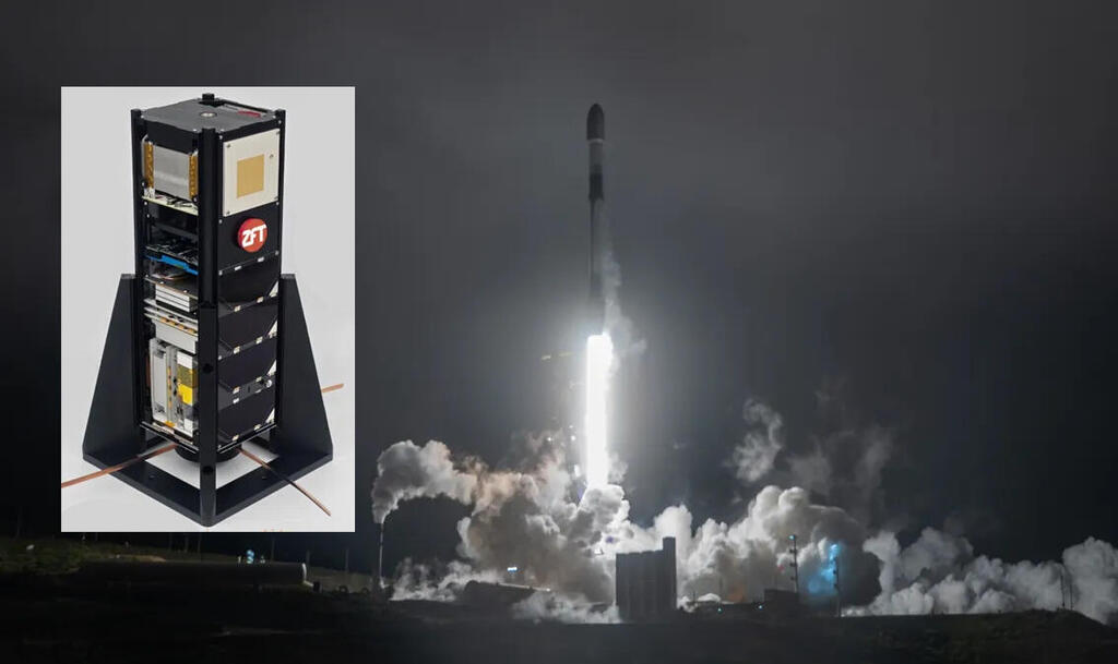 Cloud-CT и его запуск в космос (Фото: SpaceX, ZFT) להבין את ההשפעות האקלימיות של עננים קטנים ולפתח שיטות חדשות למחקר מהחלל. דגם של הלוויין Cloud-CT והשיגור שלו לחלל במשימת טרנספוטר 17 השבוע