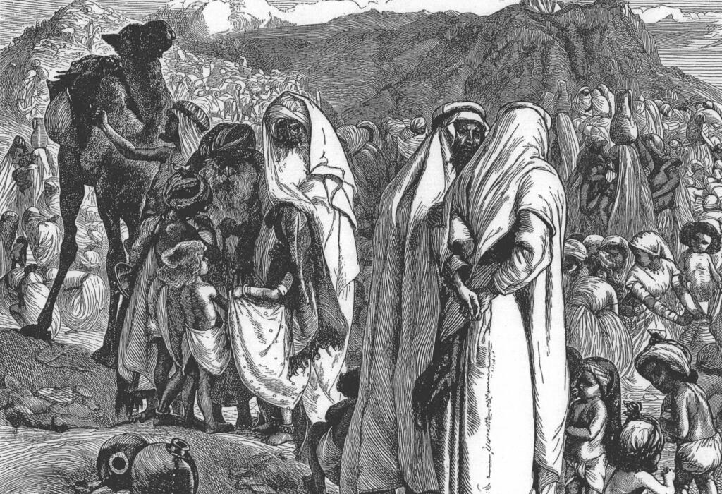 Reuben and Gad ask for land (Engraving: Arthur Boyd Houghton) Reuben and Gad ask for land