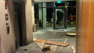 נזק לבניין ברחוב שלום עליכם בנתניה מרימון רסס