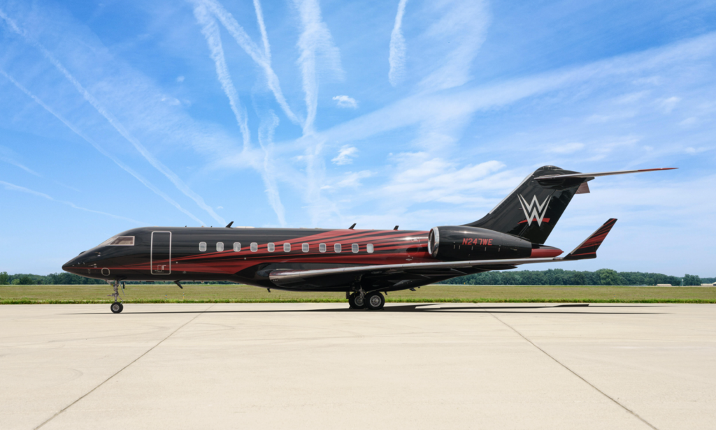 The WWE private jet (Photo: Hagerty Jet Group / AvBuyer) המטוס של ה-WWE מוצע למכירה
