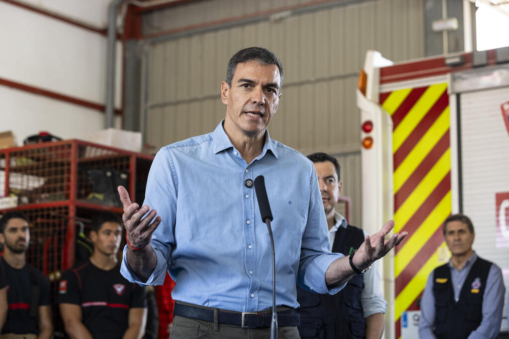 Spanish Prime Minister Sánchez during his visit to Almería today 