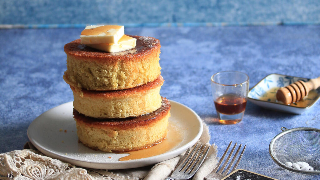 Japanese cloud pancakes (Photo: Milly Eliyahu) פנקייקס יפניים אווריריים