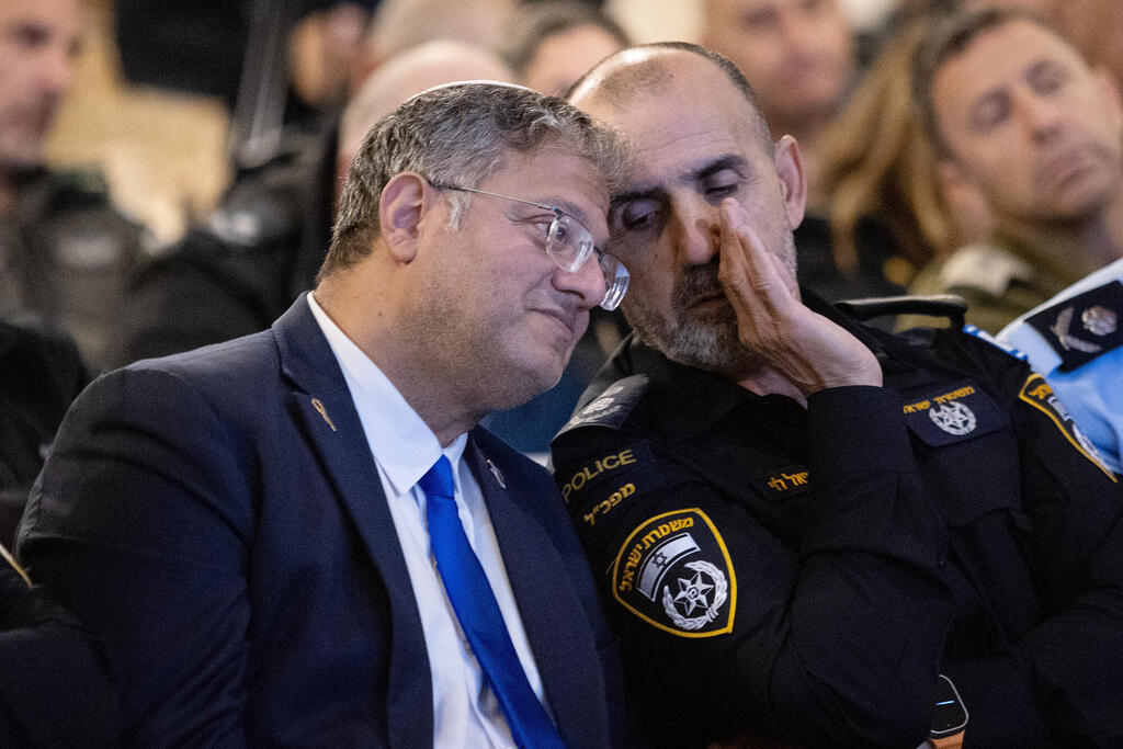 National Security Minister Itamar Ben-Gvir and Police Commissioner Danny Levy (Photo: Alex Kolomoisky) המפכ"ל דני לוי והשר לביטחון לאומי איתמר בן גביר