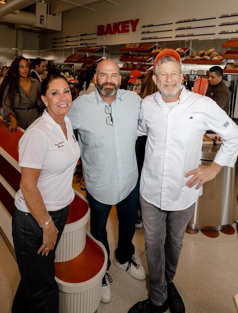Uri Scheft, Amir Vadash and Hallandale Mayor Joy Cooper at the opening of Bakey 