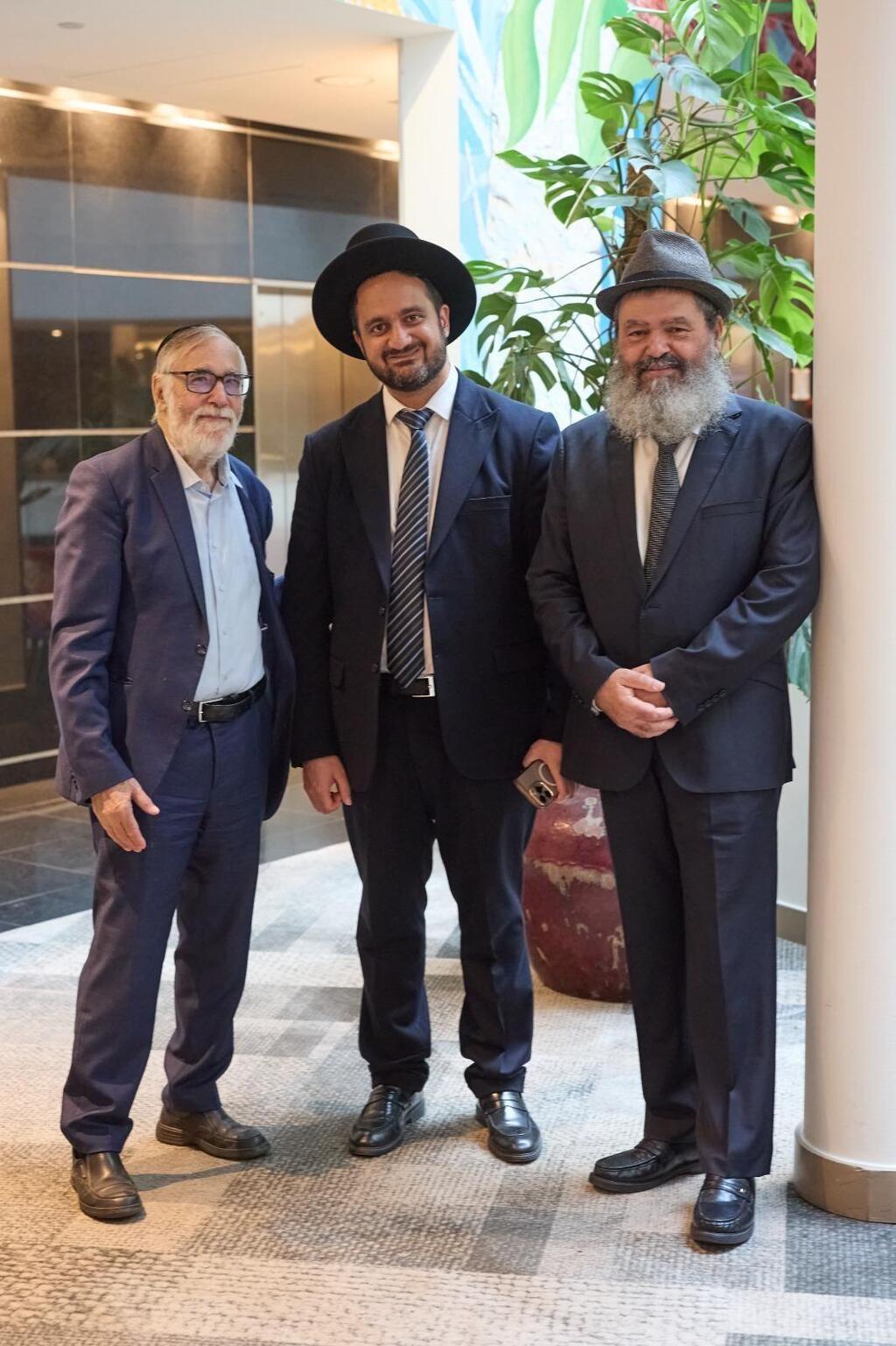 (From left): Chief Rabbi Albert Guigui of Brussels, Chief Rabbi Yehuda Gerami of Iran, and Rabbi Beto Hattab of Tunisia at the Alliance of Rabbis in Islamic States gathering in Brussels, July 13, 2026 (Photo: Gabriel Lelievre) (From left): Chief Rabbi Albert Guigui of Brussels, Chief Rabbi Yehuda Gerami of Iran, and Rabbi Beto Hattab of Tunisia at the Alliance of Rabbis in Islamic States gathering in Brussels, July 13, 2026