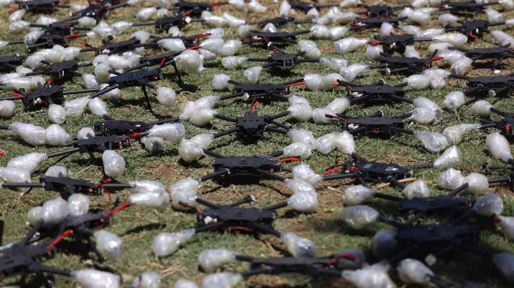 Drones displayed by Syria’s Interior Ministry after authorities said they were seized during an operation that foiled an alleged cross-border weapons smuggling attempt near the al-Tanf border crossing with Iraq, July 16, 2026 (Photo: Syrian Interior Ministry) Drones displayed by Syria’s Interior Ministry after authorities said they were seized during an operation that foiled an alleged cross-border weapons smuggling attempt near the al-Tanf border crossing with Iraq, July 16, 2026