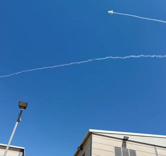 Rockets heading to Aqaba intercepted over Eilat (Photo: Use under Section 27A of the Copyright Law) יירוטים בשמי אילת