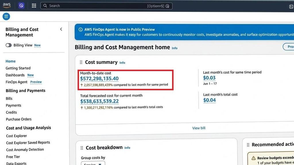 Счет от Amazon почти на 573 миллиона долларов (Фото с экрана Ханан Коэн) ההודעה על ה"חוב" של כהן באתר של אמזון