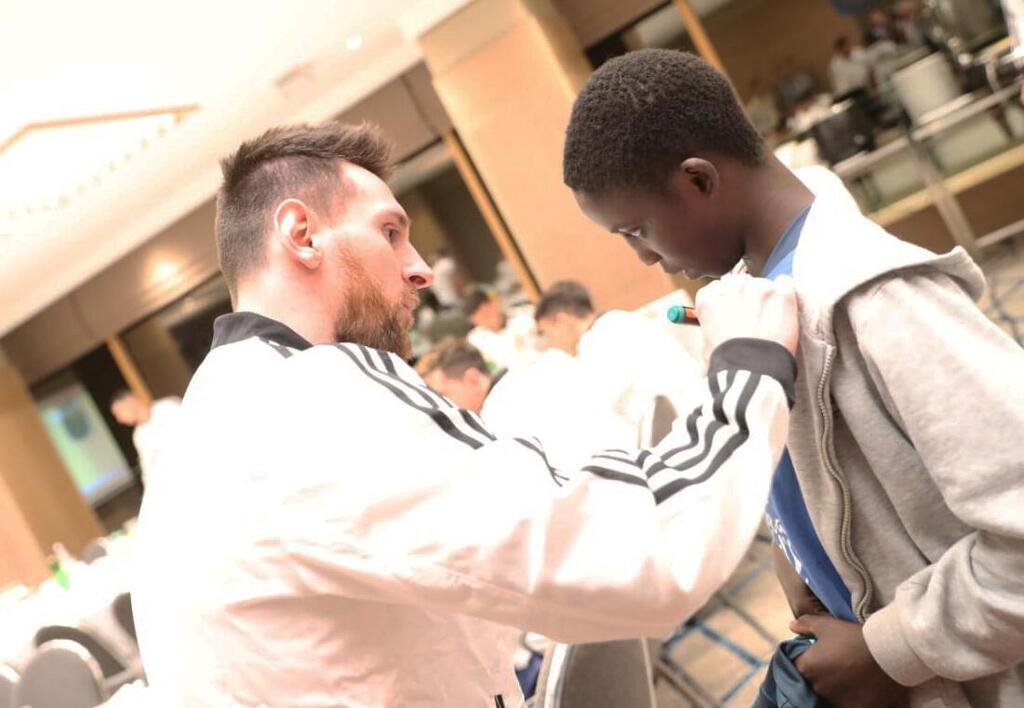 Photo: Save a Child's Heart Messi signs shirt for Abdi, a heart patient from Ethiopia