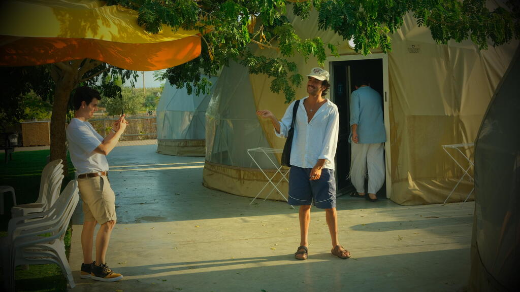 Joel poses while another participant photographs him at a Birthright Israel Storytellers site (Photo: Courtesy) Joel poses while another participant photographs him at a Birthright Israel Storytellers site