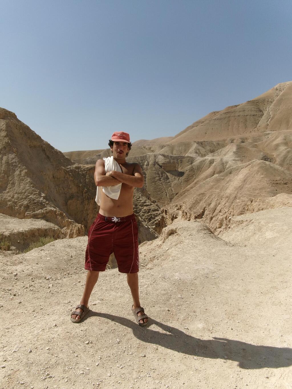 Joel poses during a visit to the Judean Desert (Photo: Courtesy) Joel poses during a visit to the Judean Desert