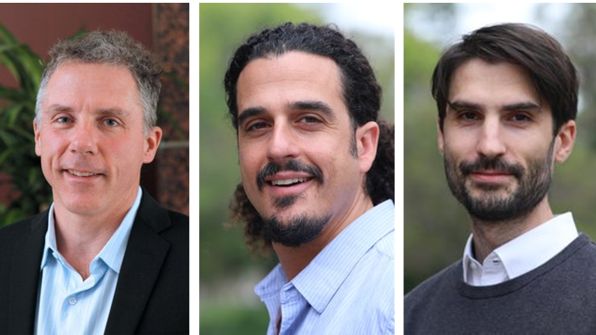 Prof. Harry Atwater, Dr. Lior Michaeli and Dr. Claudio Hail מימין לשמאל: ד"ר קלאודיו הייל, ד"ר ליאור מיכאלי ופרופ' הארי אטווטר