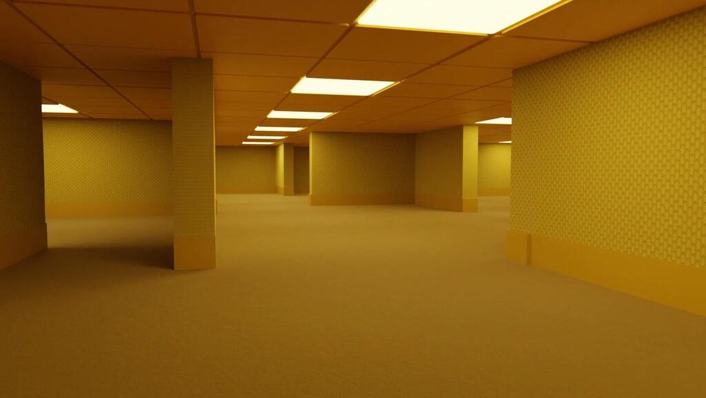 The endless yellow maze began as a single eerie image before expanding into videos, games and survival guides (Photo: Shutterstock) Yellow room