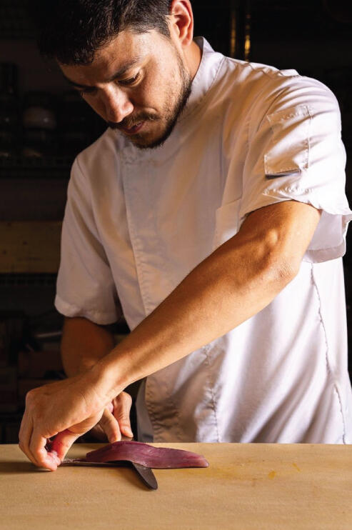 Chef Renan Blumenreich of KOMATA, a Japanese chef specializing in high-end meals 