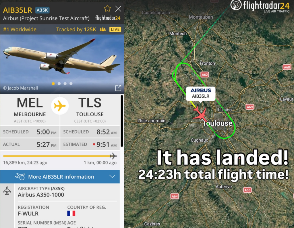 The excitement on the flight-tracking site (Photo: flightradar24) החגיגה באתר מעקב הטיסות