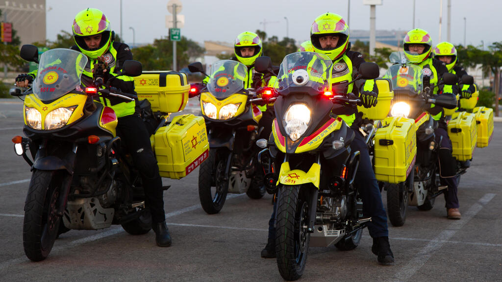 The riders are EMTs, paramedics and physicians, but many spend their working lives far from hospitals or ambulances (Photo: Magen David Adom) MDA