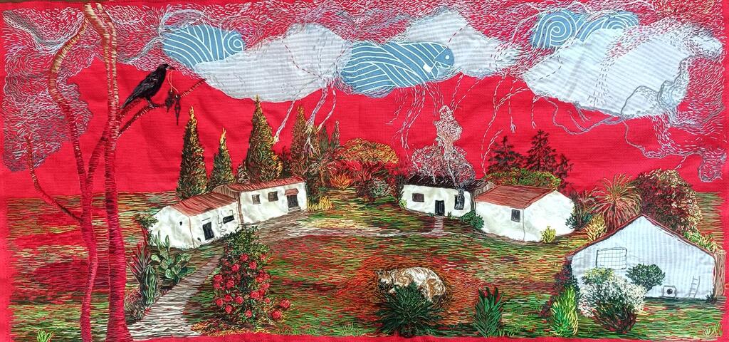 “Death Embroidery,” from the exhibition Threading the Absence (Illustration: Talia Kutz-Shamir) היצירה "רקמת מוות"