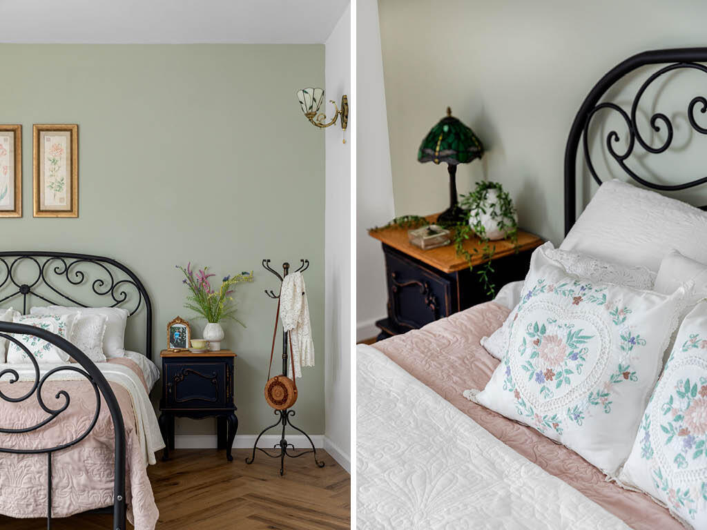 A calming green shade on the wall (Photo: Shiran Carmel) בית בעתלית, עיצוב: ליאת שמחי