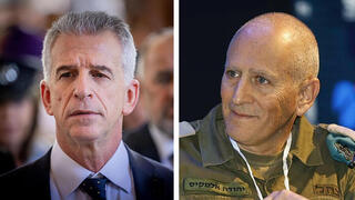 Brig. Gen. (res.) Yehuda Elmakaies, right, and David Barnea 