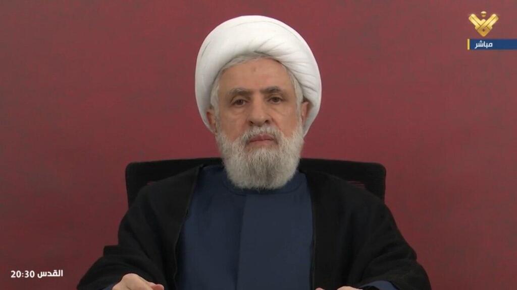 Hezbollah leader Naim Qassem. Rebuilding the arsenal or paying the bills נעים קאסם