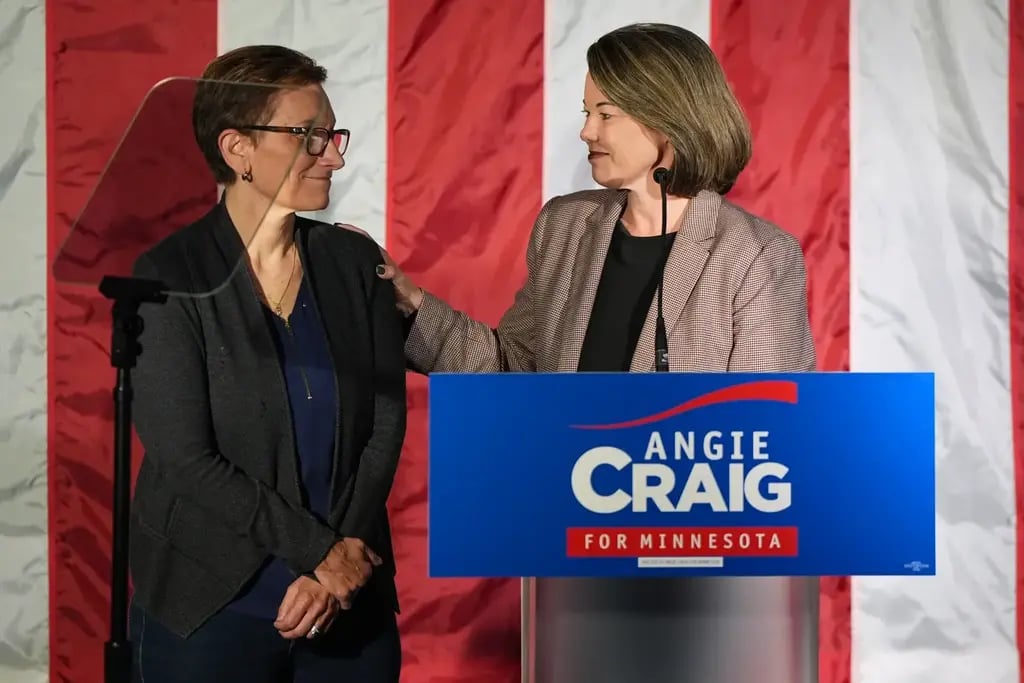 Rep. Angie Craig (R) with her wife Cheryl Greene (Photo: AP) Rep. Angie Craig (R) with her wife Cheryl Greene
