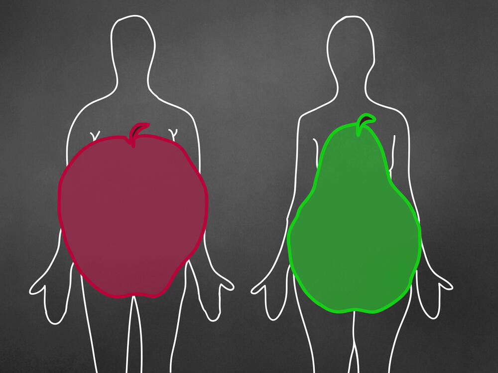 Body shape, ‘apple’ or ‘pear,’ can affect risk (Photo: Shutterstock) צורת הגוף - תפוח או אגס
