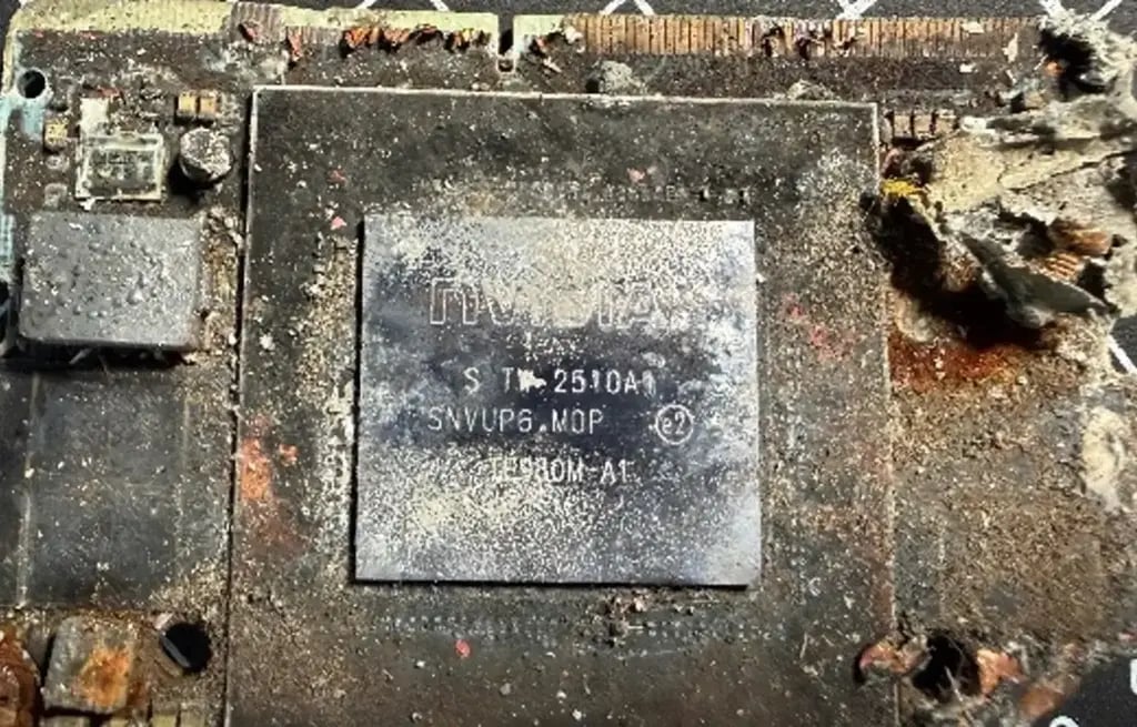 The Nvidia chip found inside the Russian cruise missile (Photo: HUR) השבב של אנבידיה שאותר בטיל השיוט הרוסי