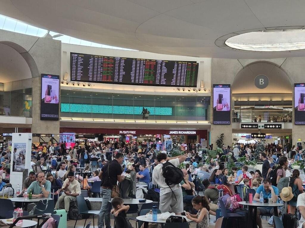 Unusually heavy congestion at Ben Gurion Airport this week עומסים חריגים בנתב"ג, טרמינל 3