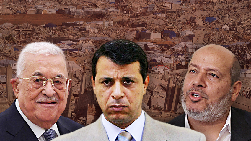 Palestinian Authority Chairman Mahmoud Abbas, Mohammed Dahlan, Hamas leader Khalil al-Hayya (Photo: Ramil Sitdikov / AFP, REUTERS/Ibraheem Abu Mustafa/File Photo, AP Photo/Jehad Alshrafi) חליל אל חיה מוחמד דחלאן אבו מאזן