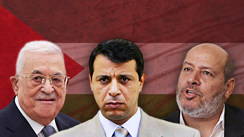 Palestinian Authority Chairman Mahmoud Abbas, Mohammed Dahlan, Hamas leader Khalil al-Hayya (Poto: Ramil Sitdikov / AFP, REUTERS/Ibraheem Abu Mustafa/File Photo, Shutterstock) חליל אל חיה מוחמד דחלאן אבו מאזן