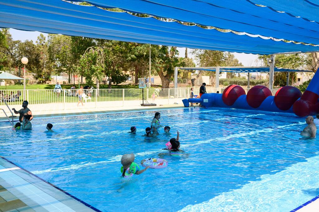 After the renovation of the swimming pool at Kibbutz Sufa (Photo: Courtesy of the kibbutz) אחרי שיפוץ הבריכה בקיבוץ סופה