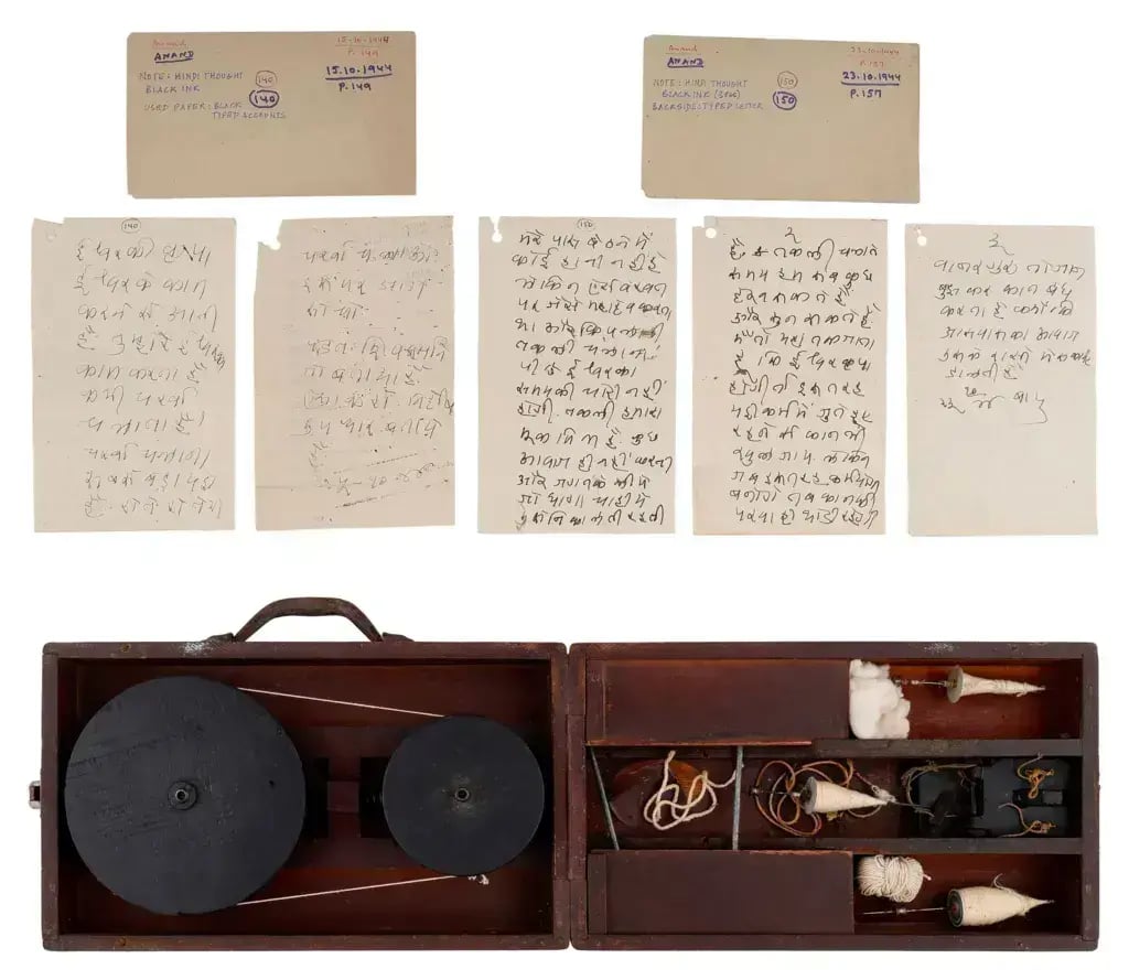Mahatma Gandhi manuscripts and personal items sold at auction in Mumbai (Photo: Saffronart) Mahatma Gandhi manuscripts and personal items sold at auction in Mumbai